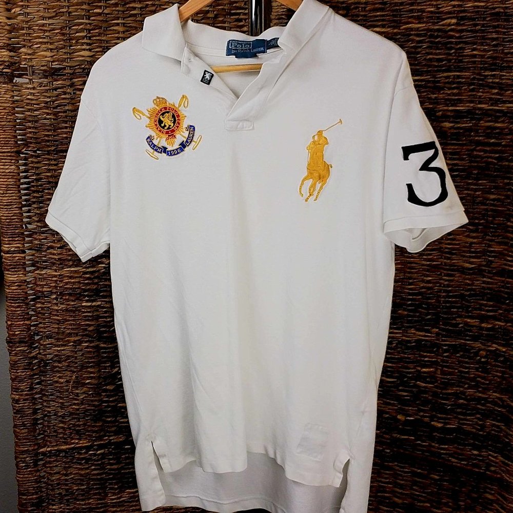 Polo by Ralph Lauren Vintage Rugby Large Gold Logo 3 Large
